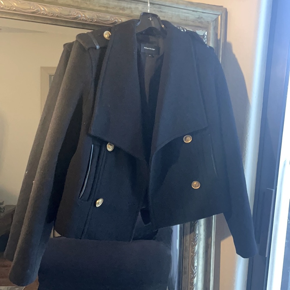 Mackage Coat Wool Cashmere Coat Cropped Military Coat designer coat Size Small